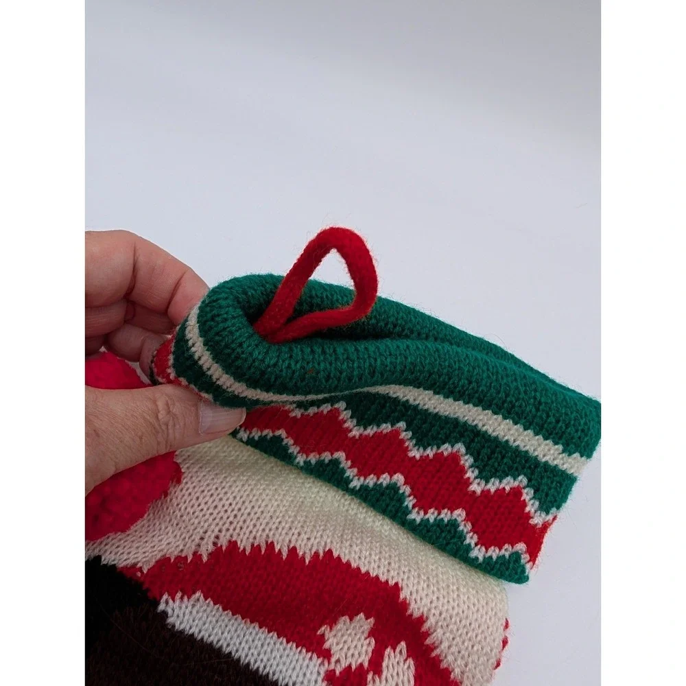 Acrylic Puppy Dog Christmas Stocking Knit 21 Inch‎